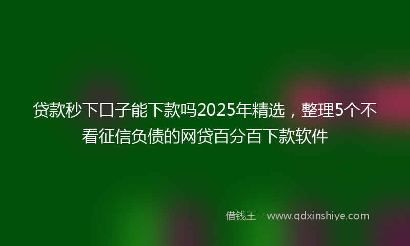 贷款秒下口子能下款吗2025年精选，整理5个不看征信负债的网贷百分百下款软件