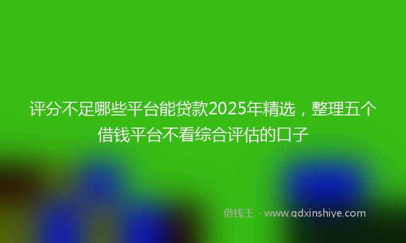 评分不足哪些平台能贷款2025年精选，整理五个借钱平台不看综合评估的口子