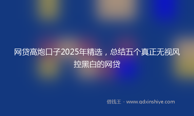 网贷高炮口子2025年精选，总结五个真正无视风控黑白的网贷