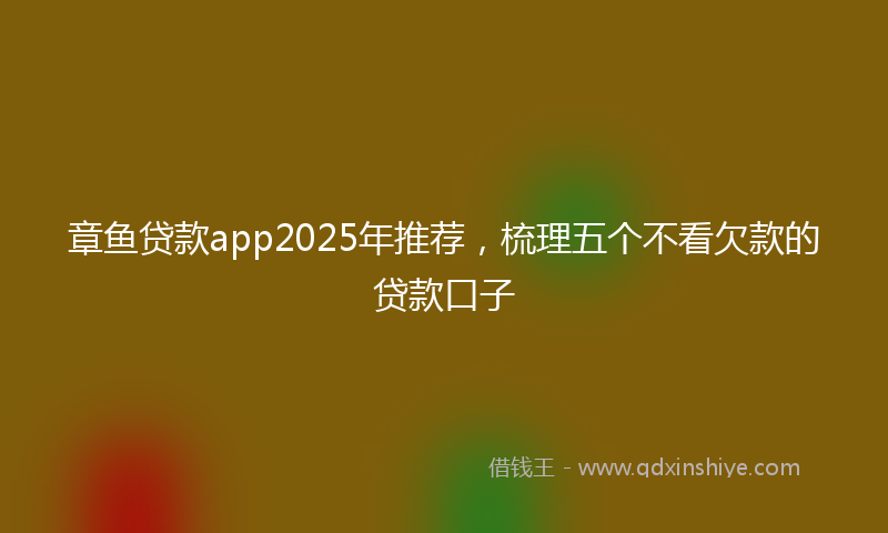 章鱼贷款app2025年推荐，梳理五个不看欠款的贷款口子