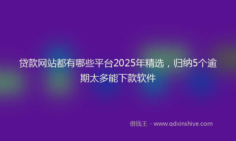 贷款网站都有哪些平台2025年精选，归纳5个逾期太多能下款软件