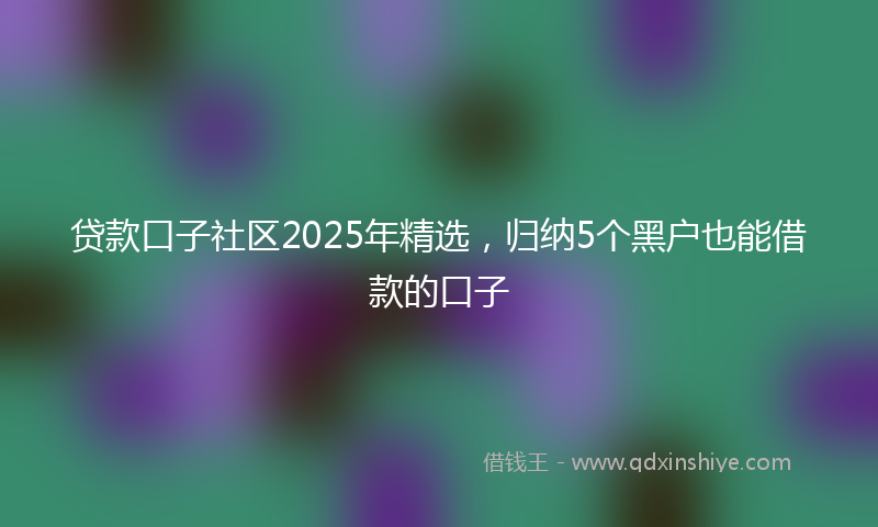 贷款口子社区2025年精选，归纳5个黑户也能借款的口子