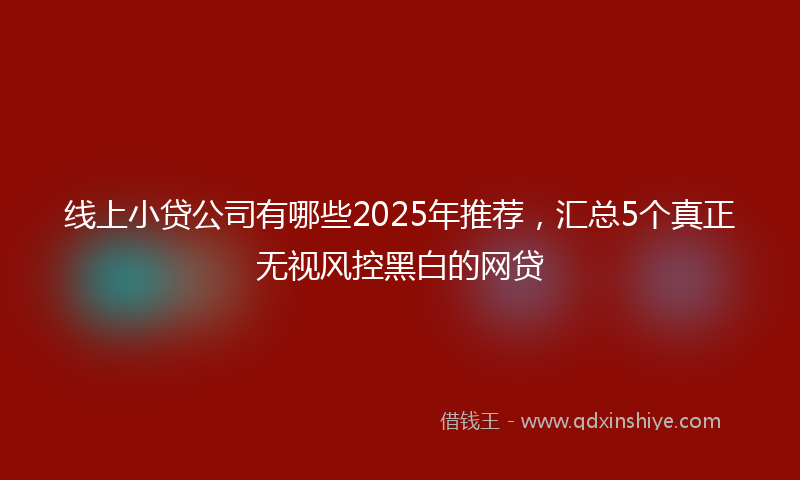 线上小贷公司有哪些2025年推荐，汇总5个真正无视风控黑白的网贷