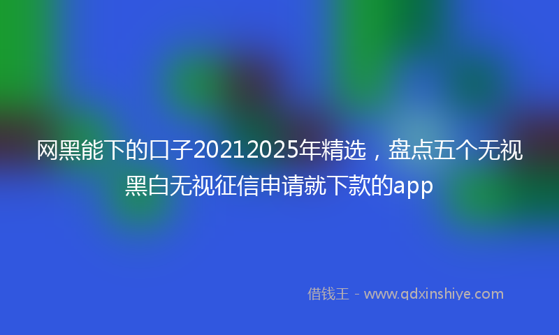 网黑能下的口子20212025年精选，盘点五个无视黑白无视征信申请就下款的app