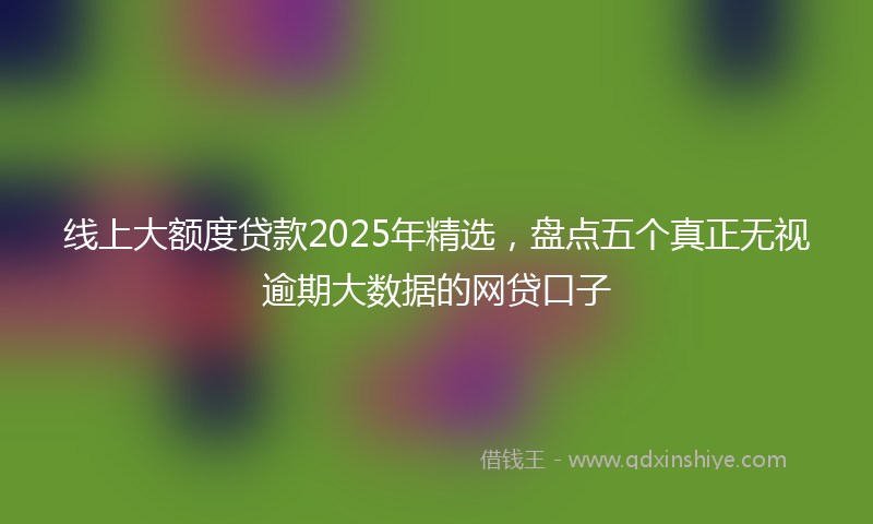 线上大额度贷款2025年精选，盘点五个真正无视逾期大数据的网贷口子