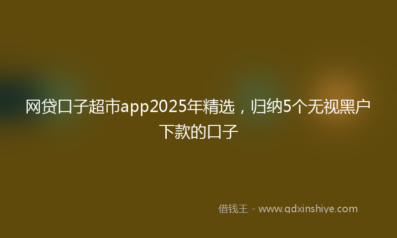 网贷口子超市app2025年精选，归纳5个无视黑户下款的口子