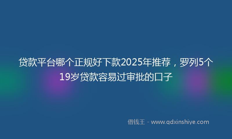 贷款平台哪个正规好下款2025年推荐，罗列5个19岁贷款容易过审批的口子