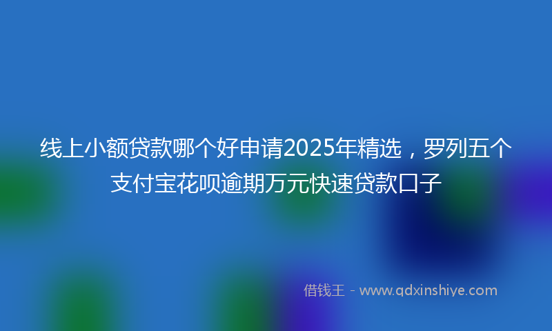 线上小额贷款哪个好申请2025年精选，罗列五个支付宝花呗逾期万元快速贷款口子
