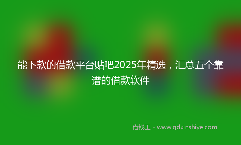 能下款的借款平台贴吧2025年精选，汇总五个靠谱的借款软件