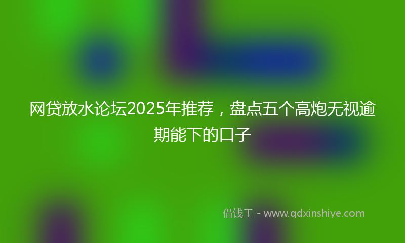 网贷放水论坛2025年推荐，盘点五个高炮无视逾期能下的口子