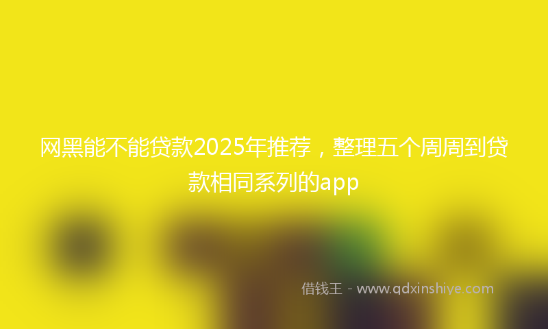 网黑能不能贷款2025年推荐，整理五个周周到贷款相同系列的app