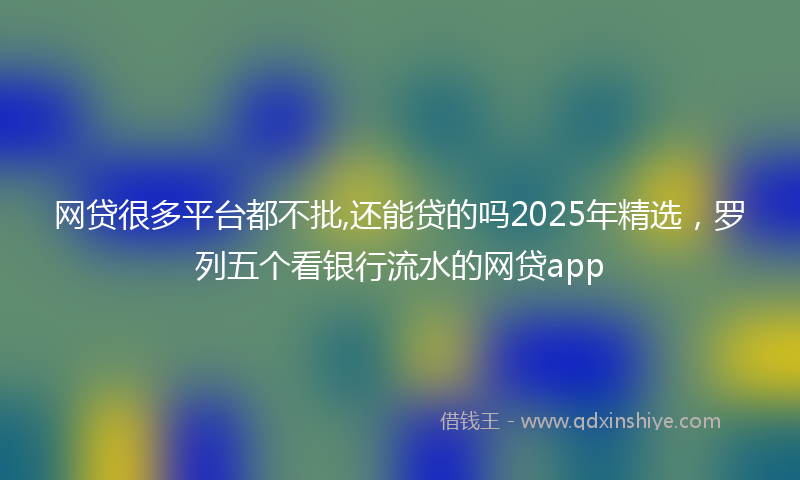 网贷很多平台都不批,还能贷的吗2025年精选，罗列五个看银行流水的网贷app