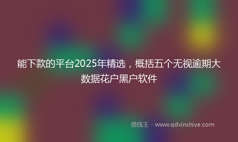 能下款的平台2025年精选，概括五个无视逾期大数据花户黑户软件