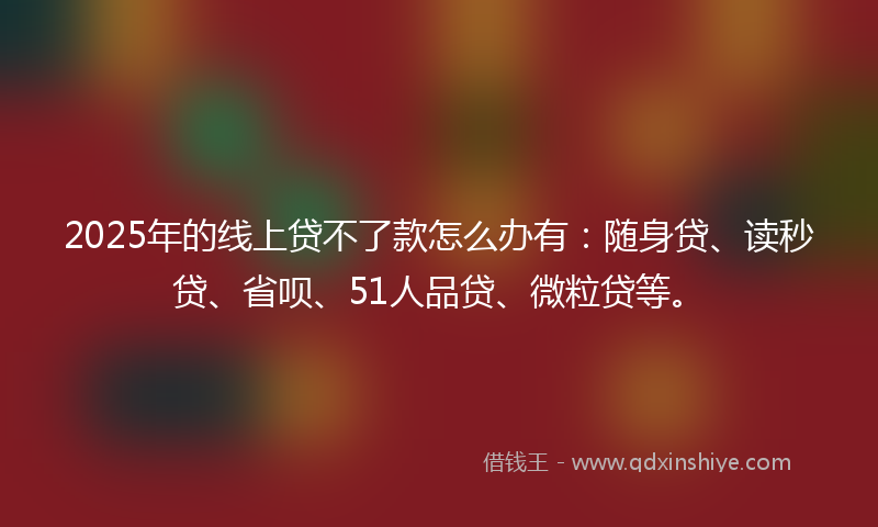 2025年的线上贷不了款怎么办有：随身贷、读秒贷、省呗、51人品贷、微粒贷等。