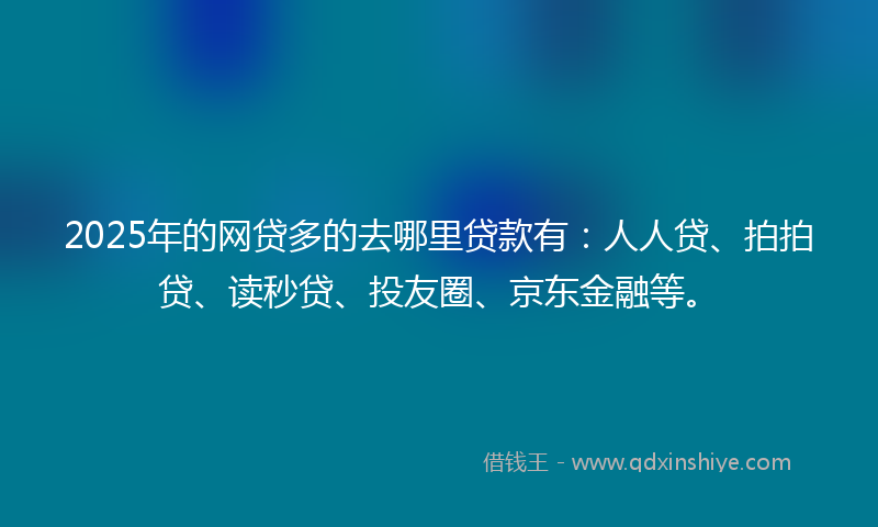 2025年的网贷多的去哪里贷款有：人人贷、拍拍贷、读秒贷、投友圈、京东金融等。