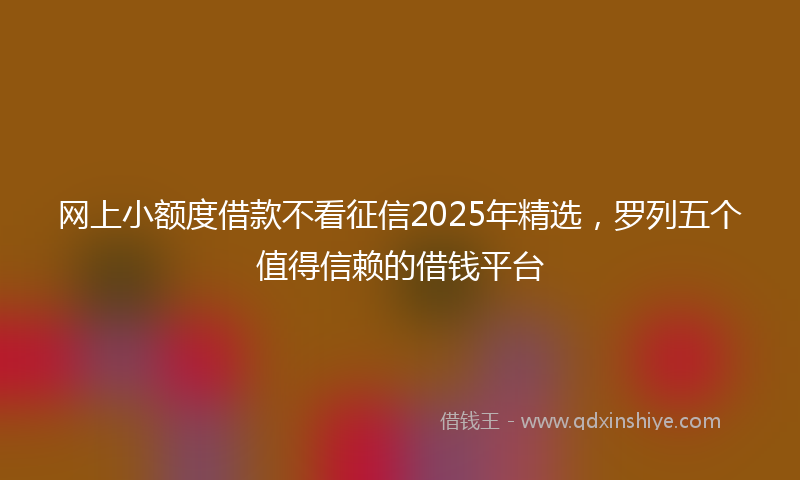 网上小额度借款不看征信2025年精选，罗列五个值得信赖的借钱平台