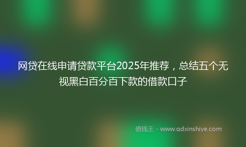 网贷在线申请贷款平台2025年推荐，总结五个无视黑白百分百下款的借款口子