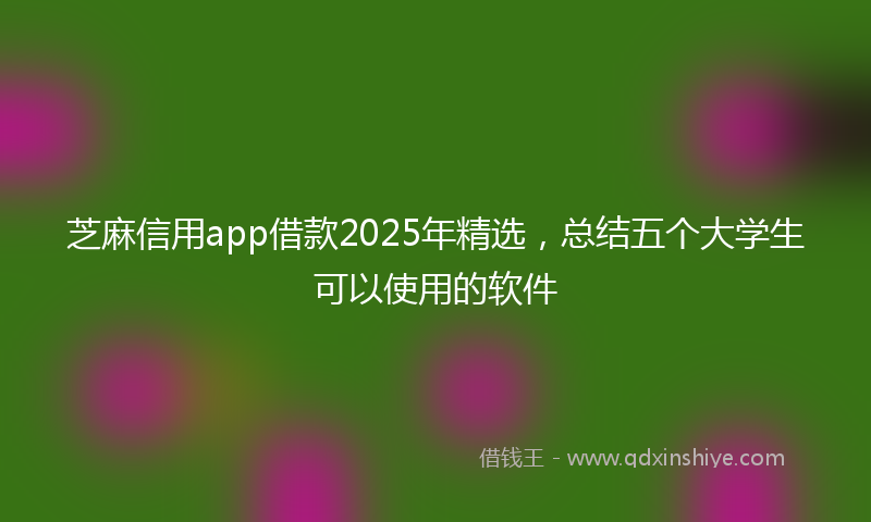 芝麻信用app借款2025年精选，总结五个大学生可以使用的软件