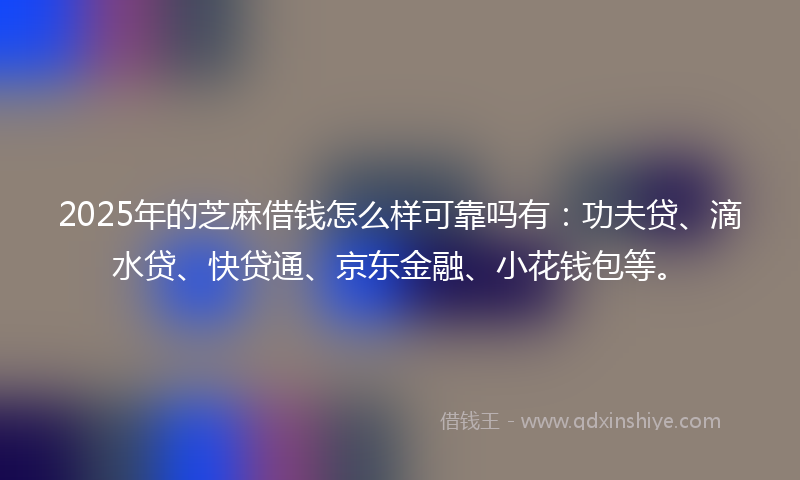 2025年的芝麻借钱怎么样可靠吗有：功夫贷、滴水贷、快贷通、京东金融、小花钱包等。