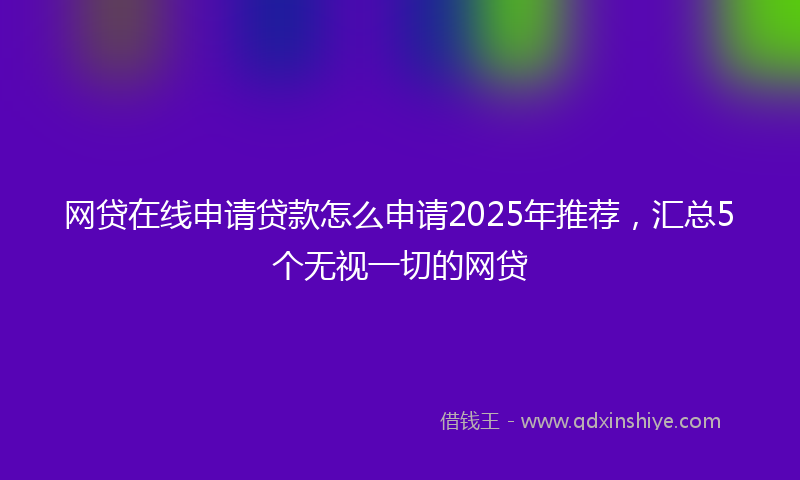 网贷在线申请贷款怎么申请2025年推荐，汇总5个无视一切的网贷