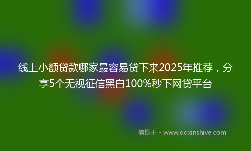 线上小额贷款哪家最容易贷下来2025年推荐，分享5个无视征信黑白100%秒下网贷平台