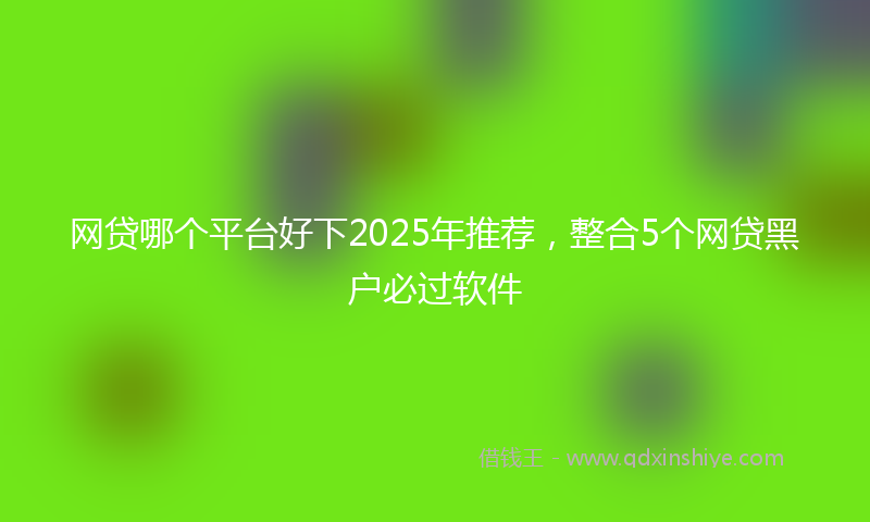 网贷哪个平台好下2025年推荐，整合5个网贷黑户必过软件