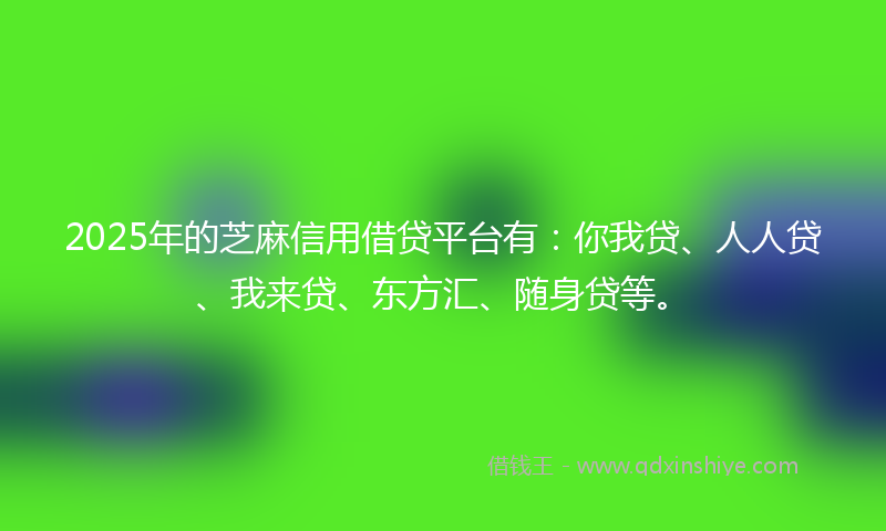 2025年的芝麻信用借贷平台有：你我贷、人人贷、我来贷、东方汇、随身贷等。