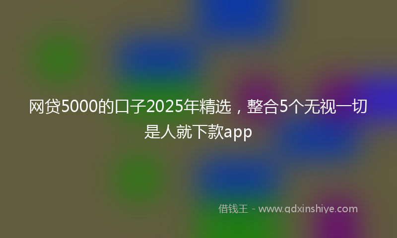 网贷5000的口子2025年精选，整合5个无视一切是人就下款app