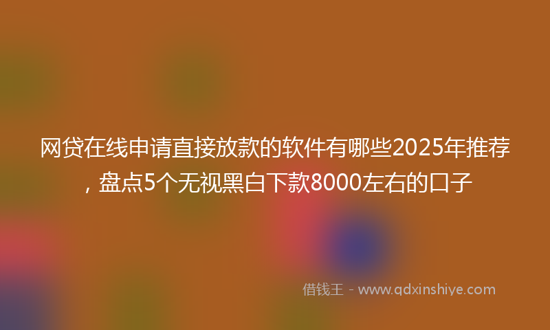 网贷在线申请直接放款的软件有哪些2025年推荐，盘点5个无视黑白下款8000左右的口子