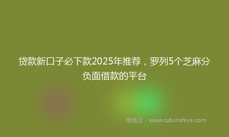 贷款新口子必下款2025年推荐，罗列5个芝麻分负面借款的平台