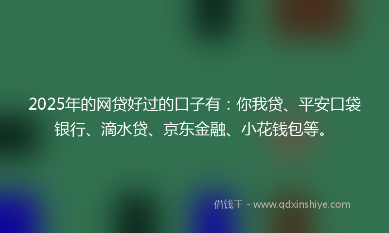 2025年的网贷好过的口子有：你我贷、平安口袋银行、滴水贷、京东金融、小花钱包等。