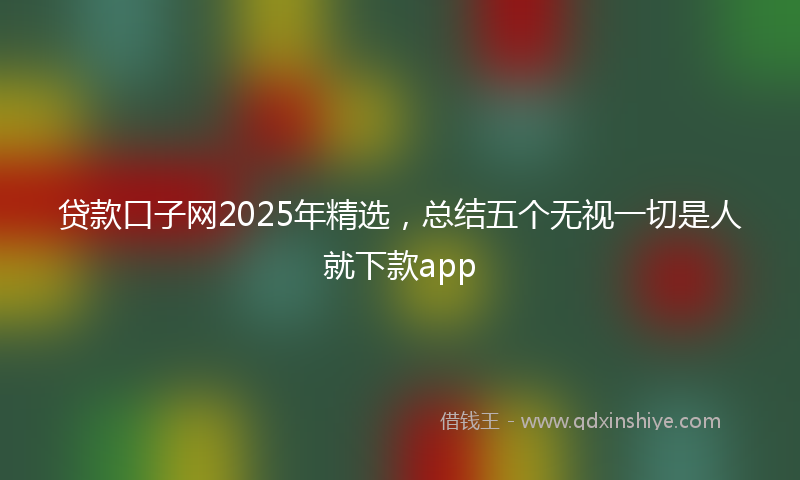 贷款口子网2025年精选，总结五个无视一切是人就下款app