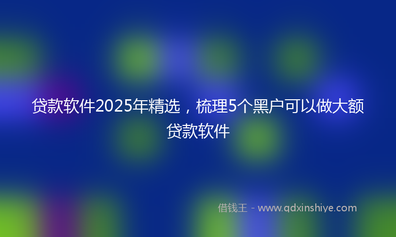 贷款软件2025年精选，梳理5个黑户可以做大额贷款软件