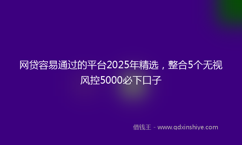 网贷容易通过的平台2025年精选，整合5个无视风控5000必下口子