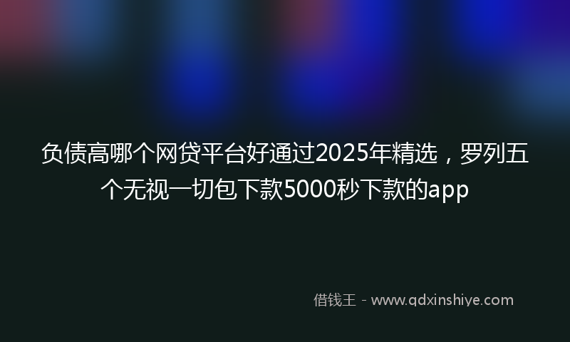 负债高哪个网贷平台好通过2025年精选，罗列五个无视一切包下款5000秒下款的app