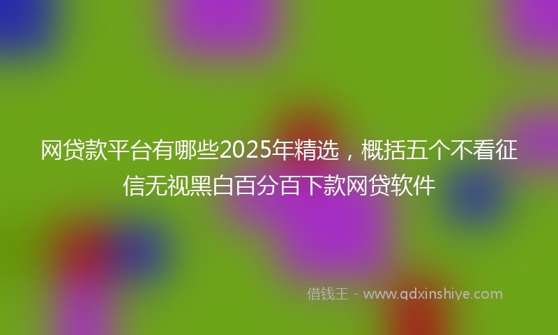 网贷款平台有哪些2025年精选，概括五个不看征信无视黑白百分百下款网贷软件