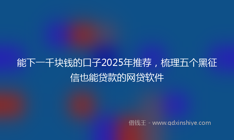 能下一千块钱的口子2025年推荐，梳理五个黑征信也能贷款的网贷软件
