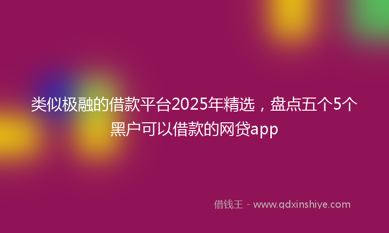 类似极融的借款平台2025年精选，盘点五个5个黑户可以借款的网贷app