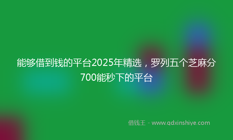 能够借到钱的平台2025年精选，罗列五个芝麻分700能秒下的平台