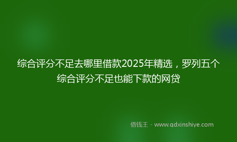 综合评分不足去哪里借款2025年精选，罗列五个综合评分不足也能下款的网贷