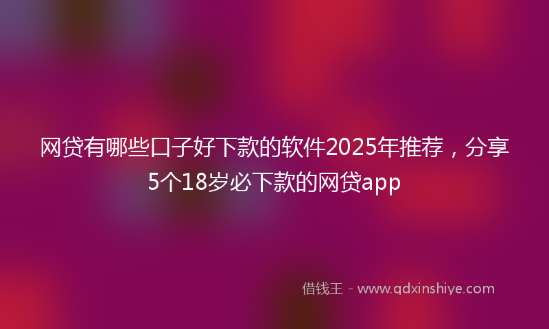 网贷有哪些口子好下款的软件2025年推荐，分享5个18岁必下款的网贷app