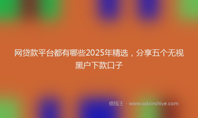 网贷款平台都有哪些2025年精选，分享五个无视黑户下款口子