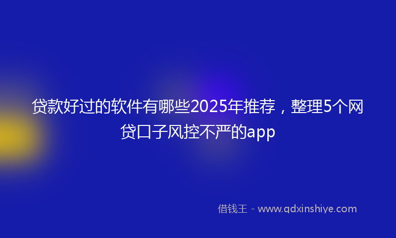 贷款好过的软件有哪些2025年推荐，整理5个网贷口子风控不严的app