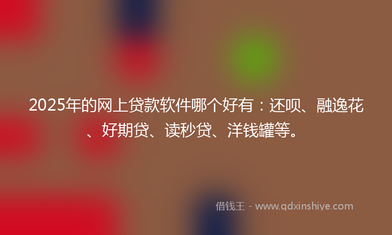 2025年的网上贷款软件哪个好有：还呗、融逸花、好期贷、读秒贷、洋钱罐等。