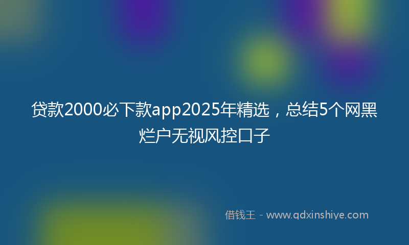 贷款2000必下款app2025年精选，总结5个网黑烂户无视风控口子