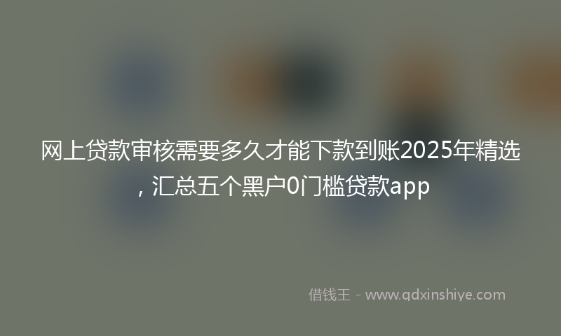 网上贷款审核需要多久才能下款到账2025年精选，汇总五个黑户0门槛贷款app