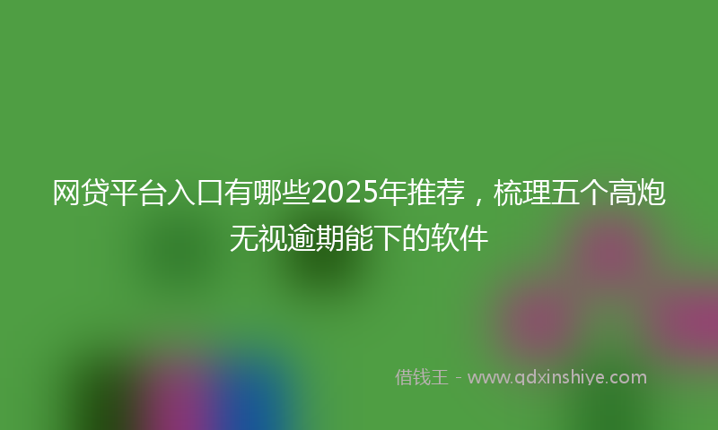 网贷平台入口有哪些2025年推荐，梳理五个高炮无视逾期能下的软件