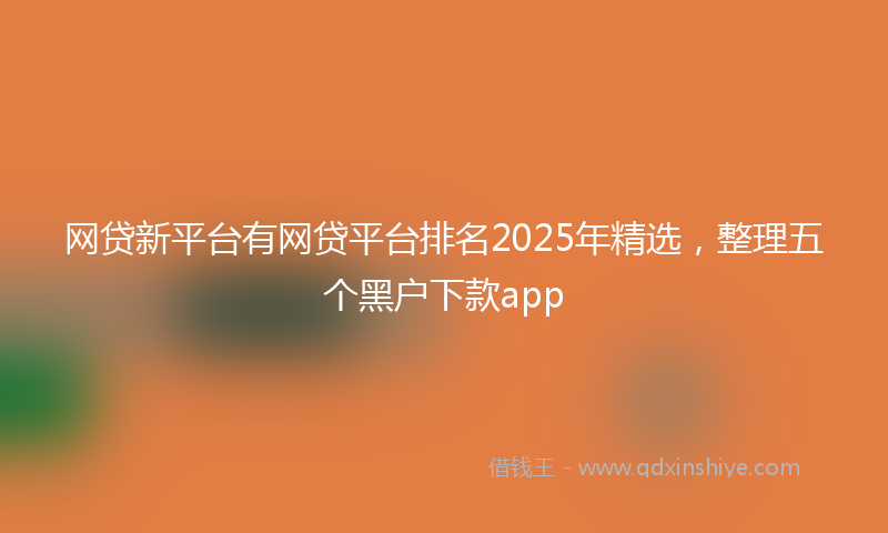 网贷新平台有网贷平台排名2025年精选，整理五个黑户下款app
