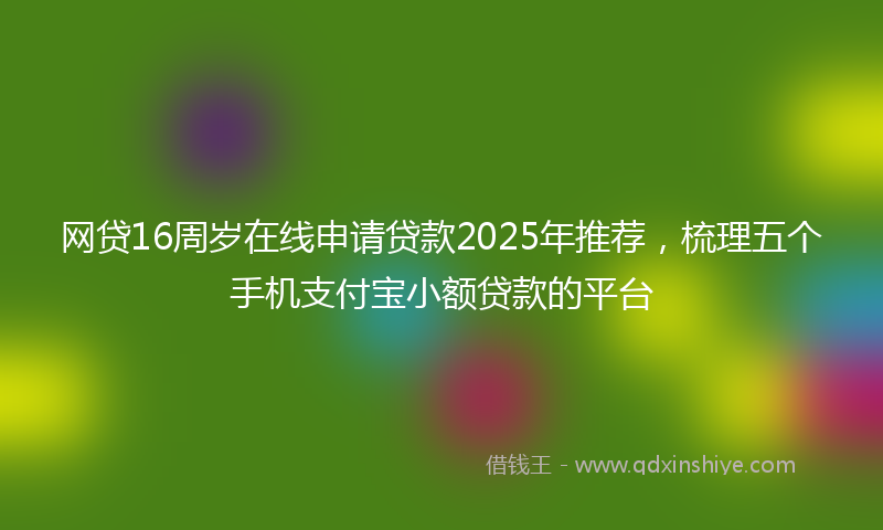 网贷16周岁在线申请贷款2025年推荐，梳理五个手机支付宝小额贷款的平台
