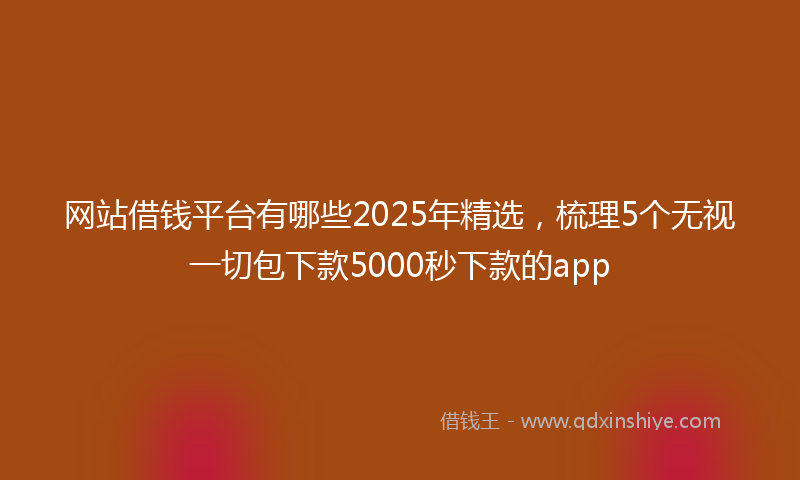 网站借钱平台有哪些2025年精选，梳理5个无视一切包下款5000秒下款的app